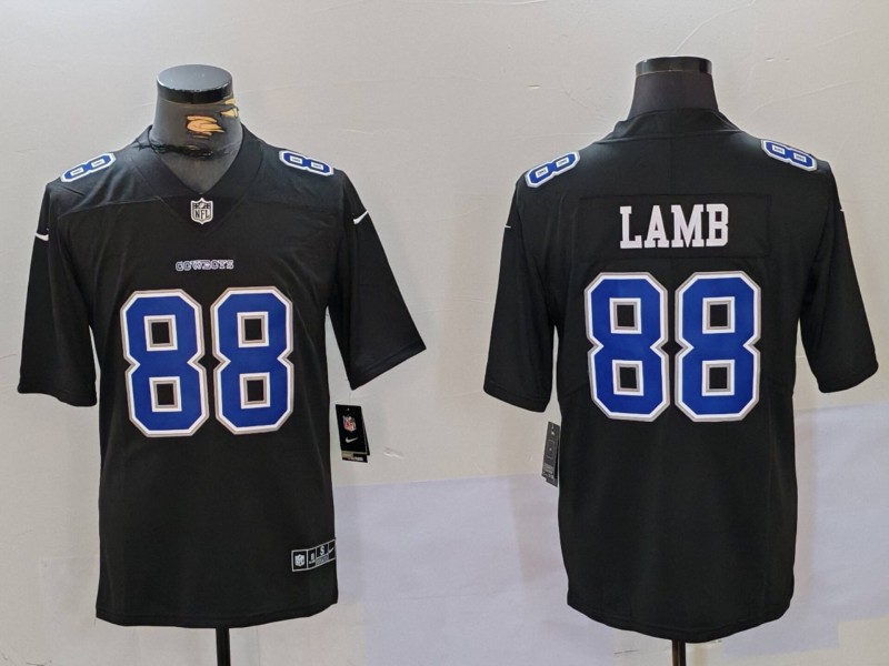 Men Dallas Cowboys 88 Lamb Black Throwback 2024 Nike Vapor Limited NFL Jersey style 912